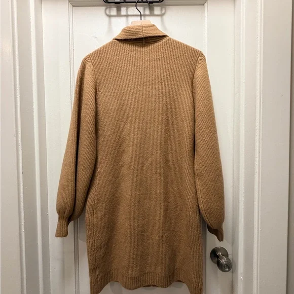 Anthropologie Camel Double-Breasted Sweater Dress - Picture 3 of 3